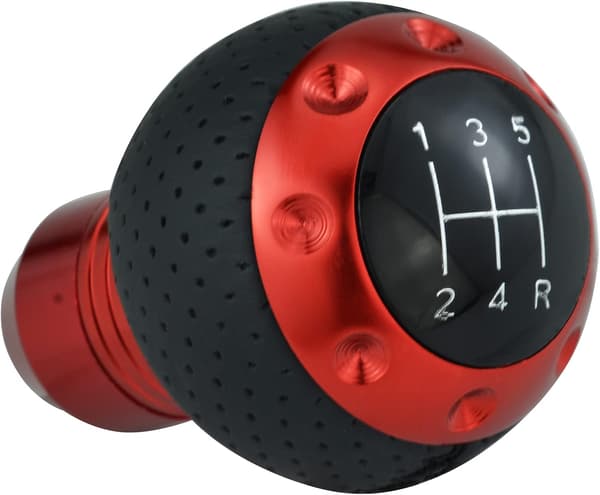 Pink - Manuel gearknop i autolæder, 5 gear