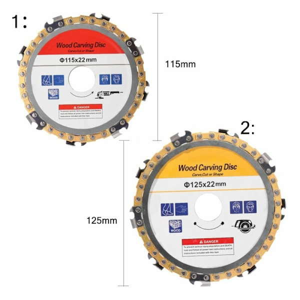 Træskæringskæde Disk Træsliber Kæde Motorsave Disk Værktøj Plade, 115Mm