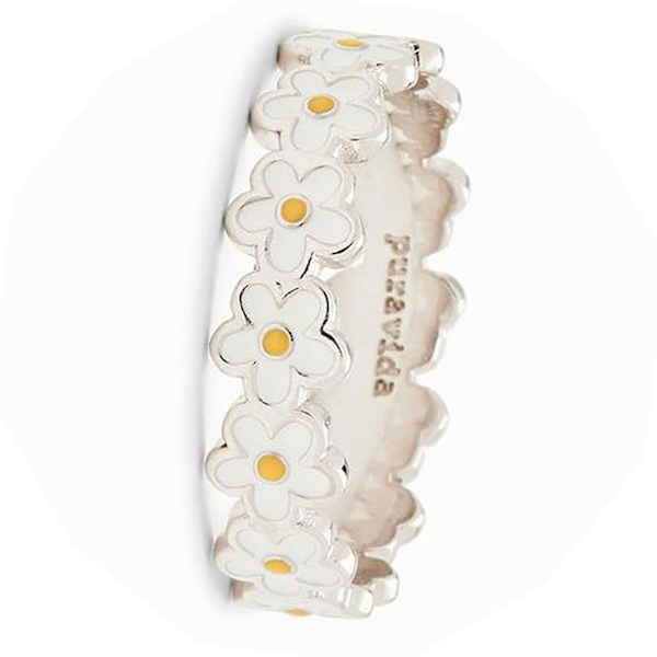 Kvinnors ring Anti Tarnish Marguerite Blomform Fingersring Modeaccessoar för gåva US 9