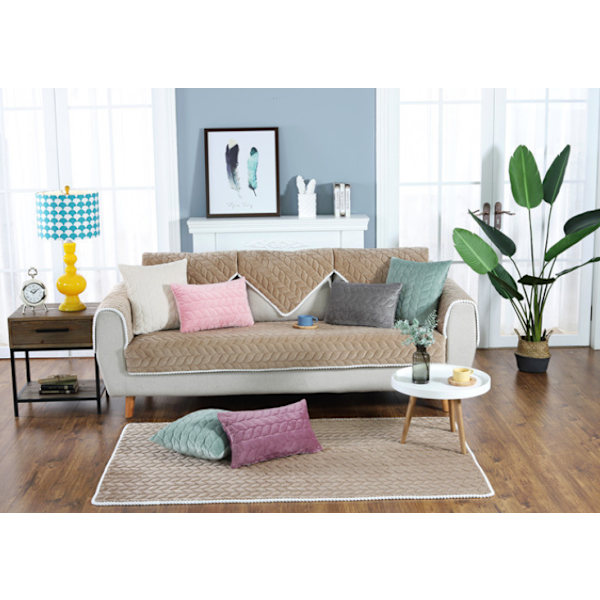 Moderne Minimalistisk Sofa Pude, Behagelig Plys Sofa Pudebetræk (Kaffe Farve, 70*180)