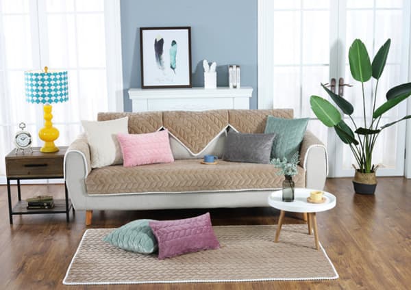 Moderne Minimalistisk Sofa Pude, Behagelig Plys Sofa Pudebetræk (Kaffe Farve, 70*210)