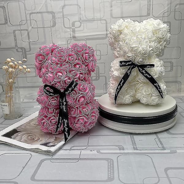 25cm Rosablads Teddybjörn För Present (Rosa)