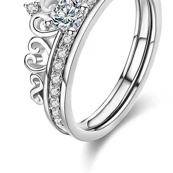 Legering Ring Solid Avtakbar Krone Avtakbar Krone Dame Ring Til Bryllup Platinum US 9