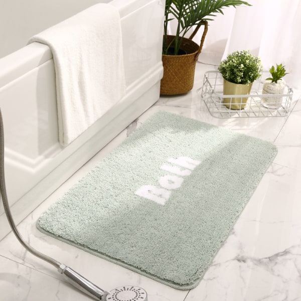Enkla halkfria golvmattor för badrum, absorberande golvmattor för hem (grön, 45x70 cm),