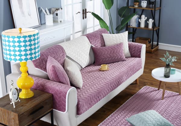Moderne minimalistisk sofapude, behageligt plyssbetræk til sofa (lilla, 70*90)