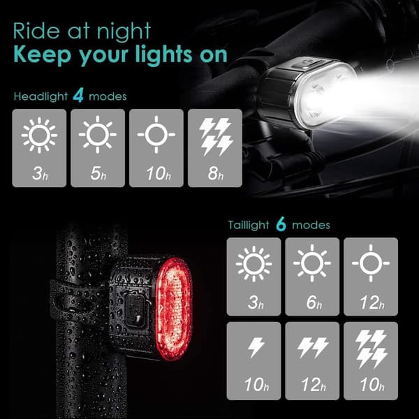 1 st USB-laddningsbart LED-bakljus för cykel, cykling bak