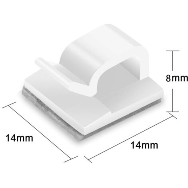 50 stk. kabelklemmer, selvklæbende kabelbindere, selvklæbende kabelklemmeopbevaring, elektrisk kabeljumper, til kabelstyring