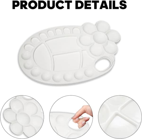 1 stk Plastik Malepalette Oval Malepalette Palet til