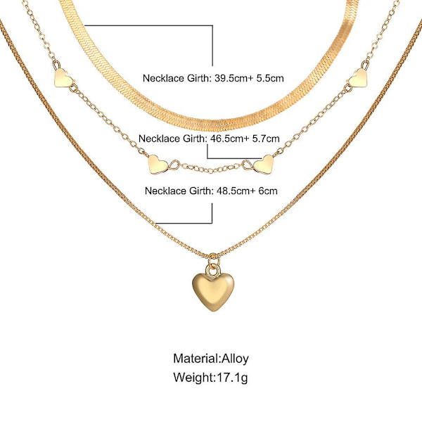Halskæde Hjerte Choker Mode Smykker B1591