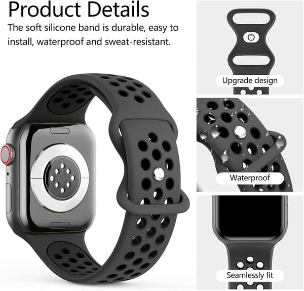 Rem til Apple Watch Band (Grå/Sort) 49mm 45mm 44mm 42mm