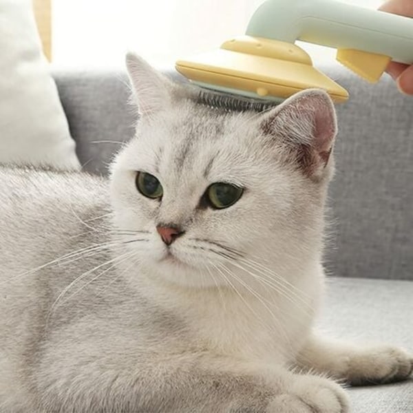 Hund- och kattborste, självrengörande död hårborste Effektiv borttagning av upp till 95 % av döda hår, hund- och kattvårdsborste