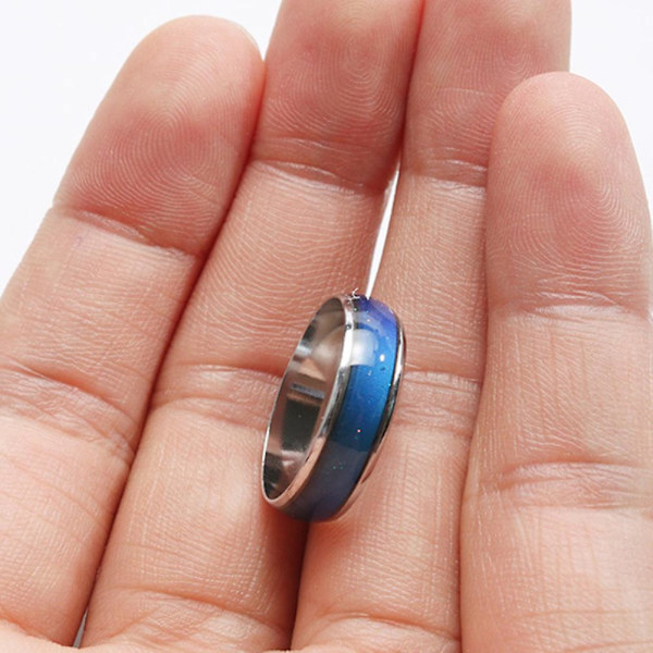 Unisex Väriä Vaihtava Sormus Tunteen, Mielialan ja Lämpötilan Ilmaisemiseen - Koru Lahjaksi 19mm