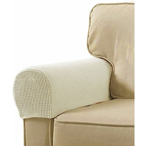 Sofa Armlenestoler - Myke, Elastiske Armlenestoler - Sofa Trekk - Sklisikker Stolarm Beskyttelse - Hvit