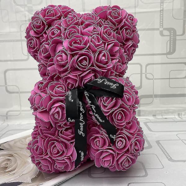 25cm Rosablads Teddybjörn För Present (Rosa)