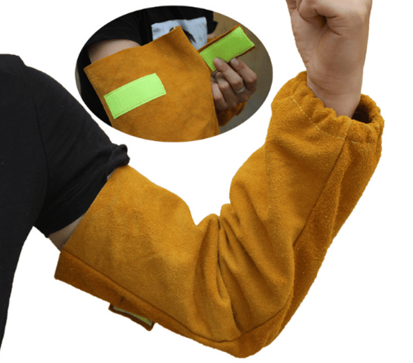 1 Par Läder Värmebeständiga Svetsarmbands Manschett Elastisk