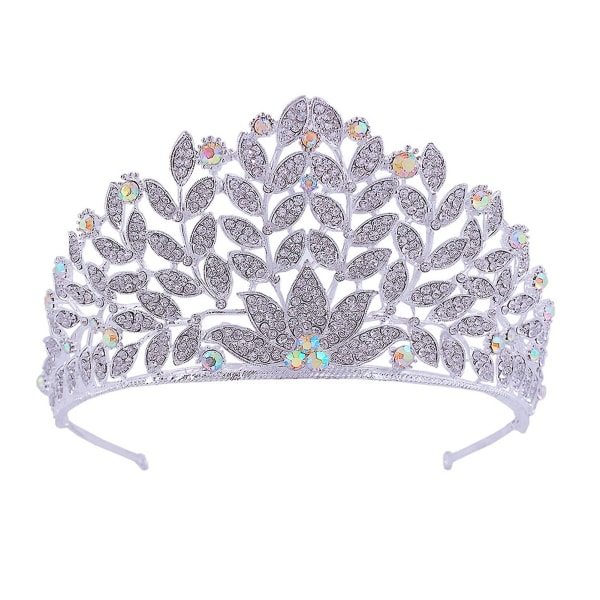 Europeisk og Amerikansk Barokk Bruddekrone Fascinator Rhinestone Hårpynt Prinsessekrone Silver