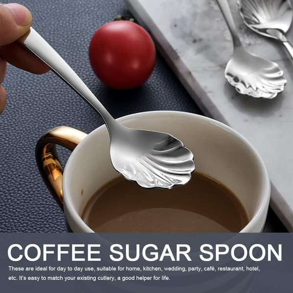 6 silver kaffe socker skedar rostfritt stål kaffeskedar