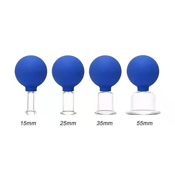 Starlight - 4-delad ansiktskopps-massageset, professionellt glaskoppsset med silikonboll