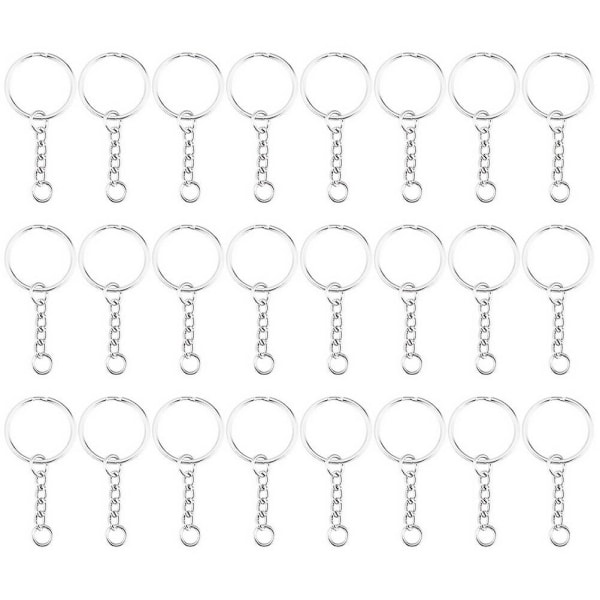 100 st Nyckelring Nyckelring Lång rund delad nyckelring Nyckelring för smyckestillverkning