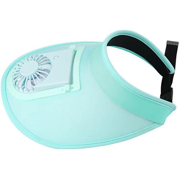 Blå-28*28cm-Dame Solhat med USB-blæser, tom top solhat