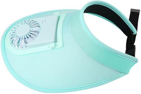 Blå-28*28cm-Solhatt för kvinnor med USB-fläkt, tom topp solhatt