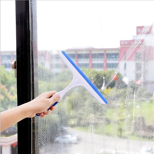 Dusj-squeegee-vifte, veggmontert dusj- og badevifte, hvit vifte, silikon grønn leppe