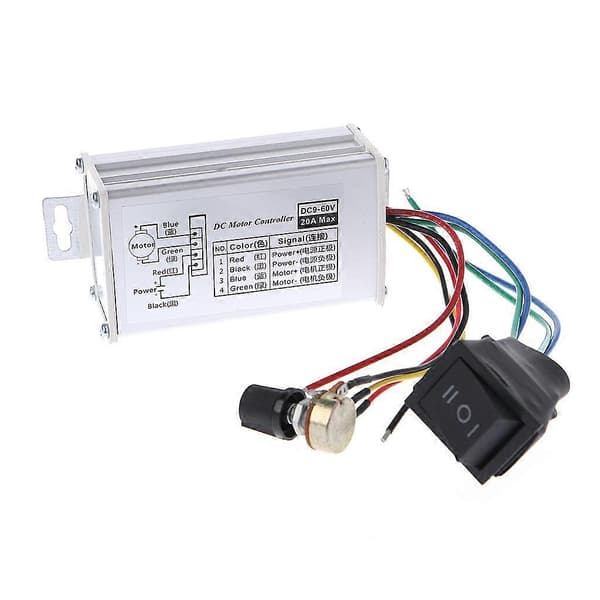 for DC 12V 24V 36V 48V SoftStart Reversibel Motor Hastighetskontroll PWM Kontroller P