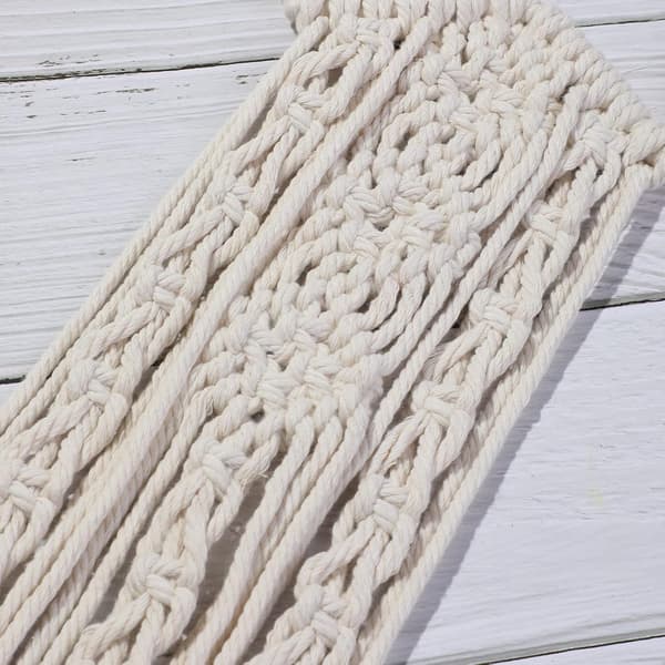 Nice Dream Macrame Drømmefanger, Stor Vævet Fjer Væg