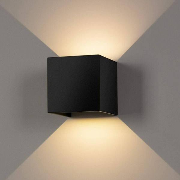 12W Inomhus/Utomhus Vägglampa, Dimbar IP65 Vattentät LED Vägglampa Upp/Ner Designlampa 6000K Varmvit Vägglampa