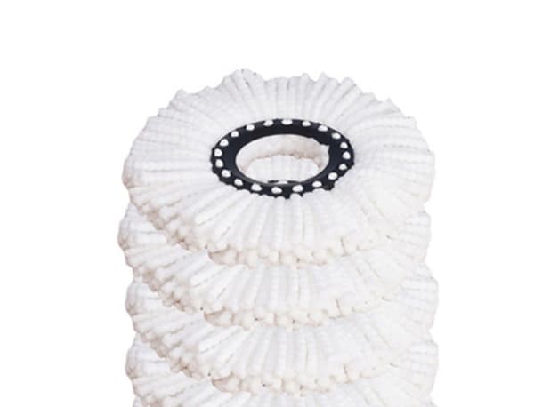 4 stk Roterende Mopphode, Mikrofibermopp, 16cm Universal Moppklut Bomullshode (Hvit)