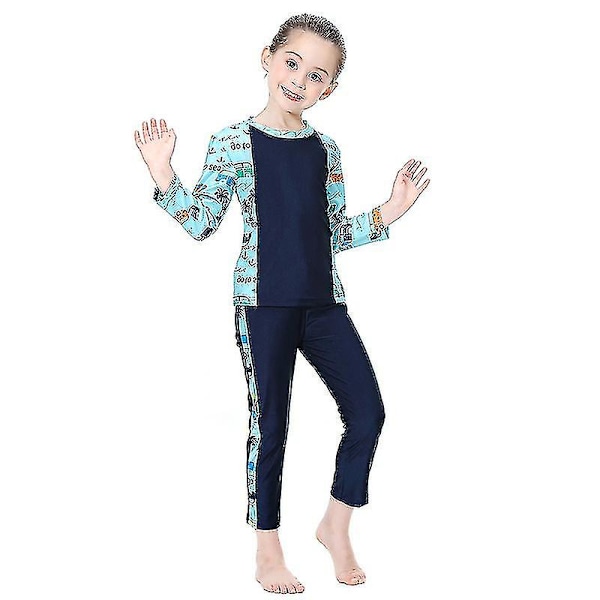 3-pack Muslimsk Badkläder för Flickor - Burkini, Islamisk Baddräkt, Strandkläder Navy Blue 14-15 Years