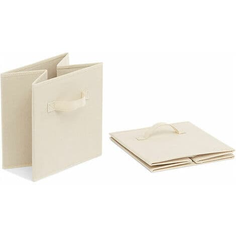 Basics Sæt med 6 sammenklappelige opbevaringskasser (beige)