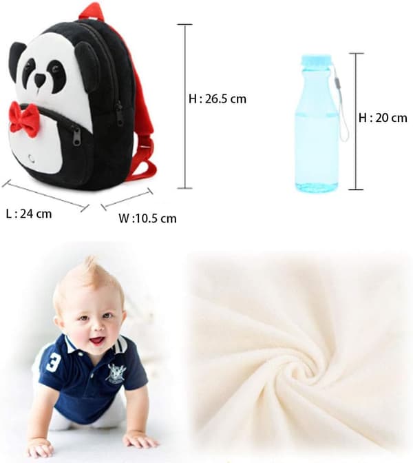 Barnryggsäck, Söt Pandaformad Plysch Mini Ryggsäck för