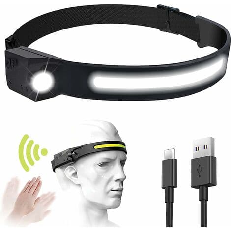 LED-otsavalaisimet USB-ladattava vedenpitävä COB XPE -otsavalaisin