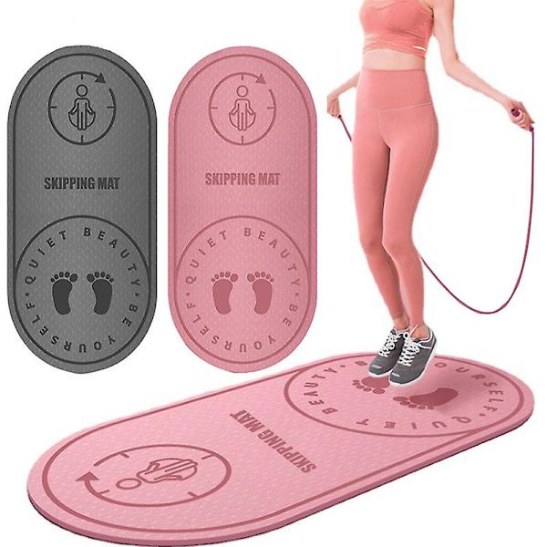 Hyppynaruharjoitusmatto - 6mm/8mm paksu hiljainen melunvaimennushyppynarumatto, kestävä ja liukumaton matto, sopii jooga- ja pilatesharjoitteluun Pink 126*60*8MM