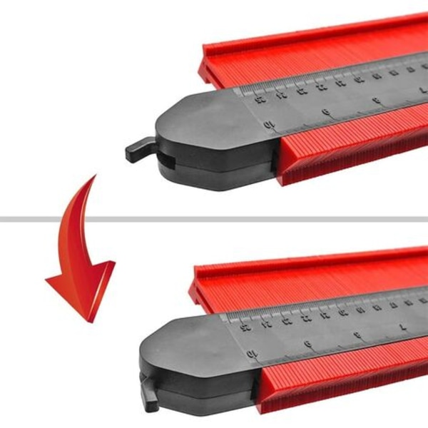 Kontur Gauge med Lås, 10 Tommer DIY Duplikator Profil Gauge Måleværktøj Kopi Værktøj Uregelmæssig Form Måler Lineal f