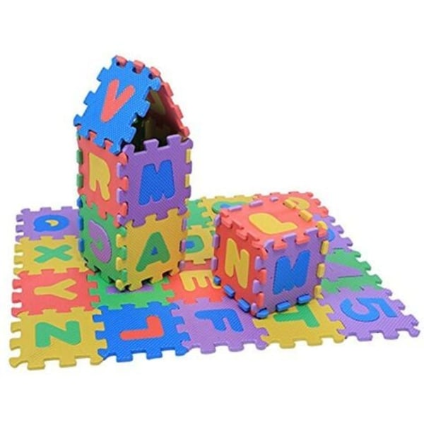 Puslespil Skum Måtte Baby Blød EVA Skum Legemåtte til Børn Tal 0-9 og Bogstaver AZ 36Stk/Pose(12*12cm)