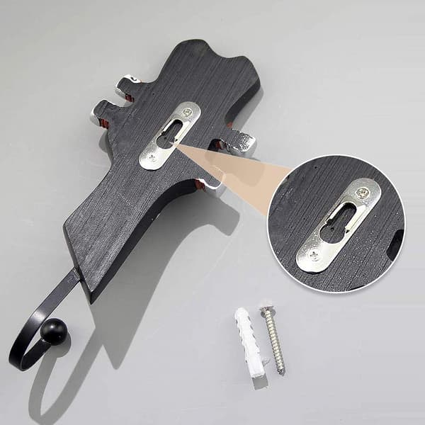 Väggkrokar - Hatt, Rock, Kläder för Sovrumsinredning, Gitarrkrokar och Hängare, 3-pack