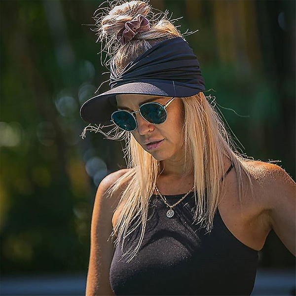 Solhatte Unisex Sommerhat Udendørs Uv-beskyttelse Skygge Kasket Strand Visor Tom Top Caps Sammenfoldelig$kvinder Sport Sol Visor Hatte,tom Top Baseball Sol