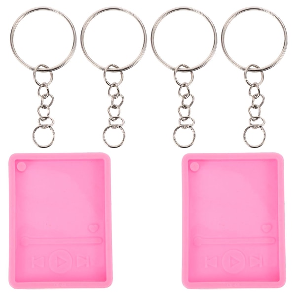 2pcs Key Chain Molds With 30 Key Rings Creative Diy Silicone Key Ring Molds