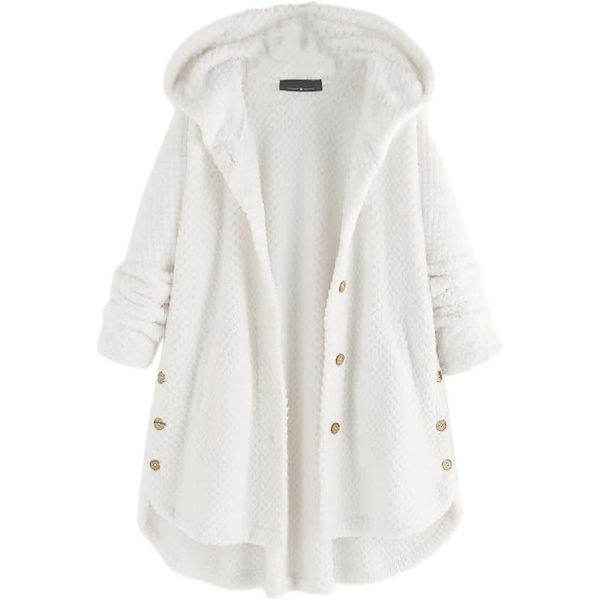 Vit 4XL plus-size fleece-huvtröja för kvinnor white 4XL