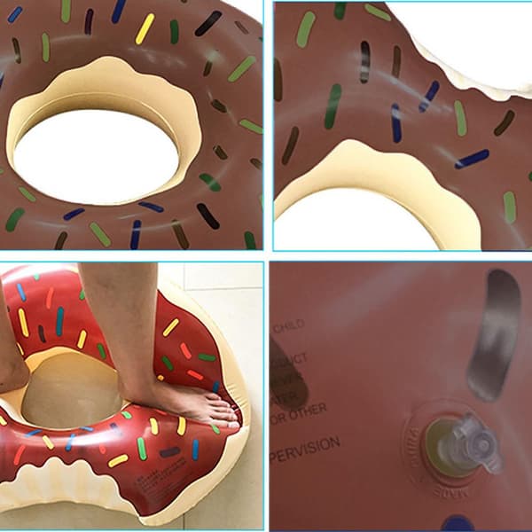 Donut Pool Float Oppblåsbare Donut Pool Ring Donut Svømmering For Strand Basseng Brown 60