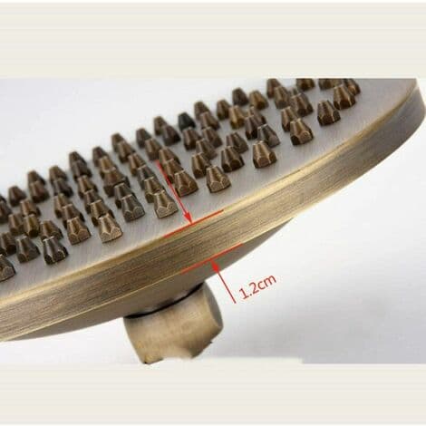 Regnbruserhoved over 8 tommer 20x20cm rundt hoved, kobberbruserhoved, messing badeværelsesbruser kun brusehoved, 8 tommer - Go