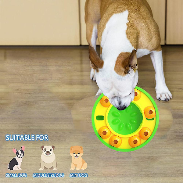 Pusselpress läckande matare hund långsam mat läckande matskål leksak Green