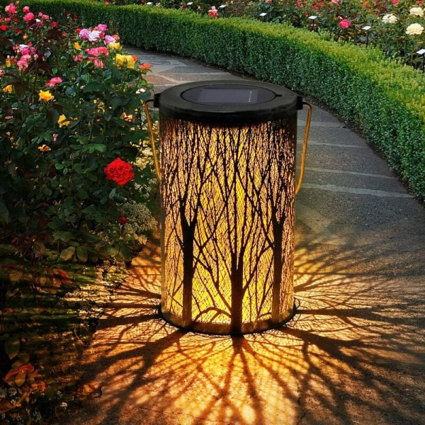 Solar Garden Lantern, 1 pcs Solar Garden Lights IP44 Waterproof Hanging Lantern Solar LED Decoration Lighting for Patio,