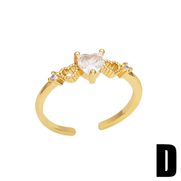 Sormus Vintage Zirkonia Sydän Stud Muoti Korut Ac10220 D