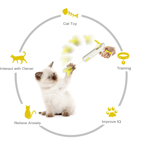 Gula Djurfoder Cat Toys Roliga Kattspö Feather Cat Toys
