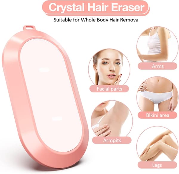 1 stk. (Pink) Epilator Eraser, Krystal Hårfjerner, Depilator