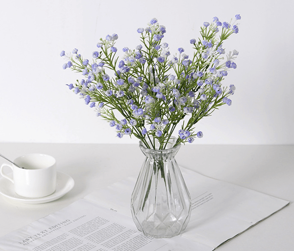 3 stk blå dekorative blomster simuleringsblomster,