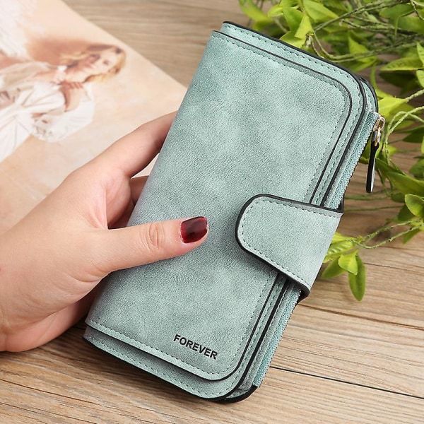 Naisten PU-nahkainen clutch-laukku, lompakko, vetoketjullinen rannelaukku A916-430 Green